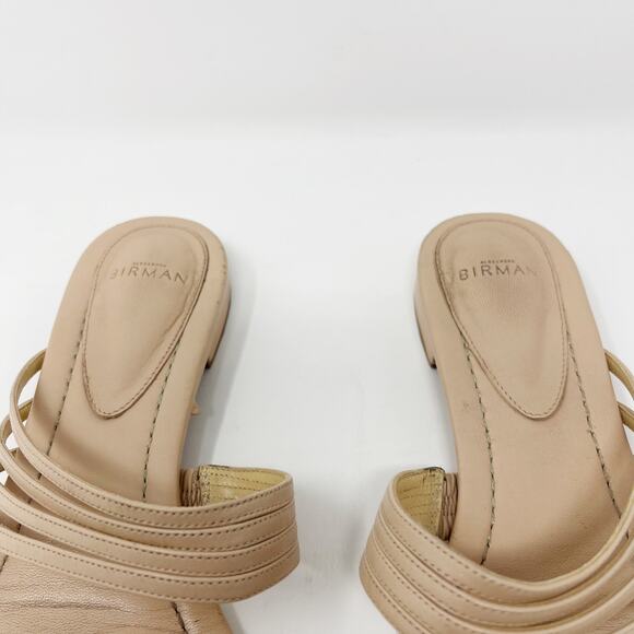 Alexandre Birman 37 Sand Cream Strappy Flat Toe Ring Sandals Leather Size 7 Nude - Picture 5 of 12
